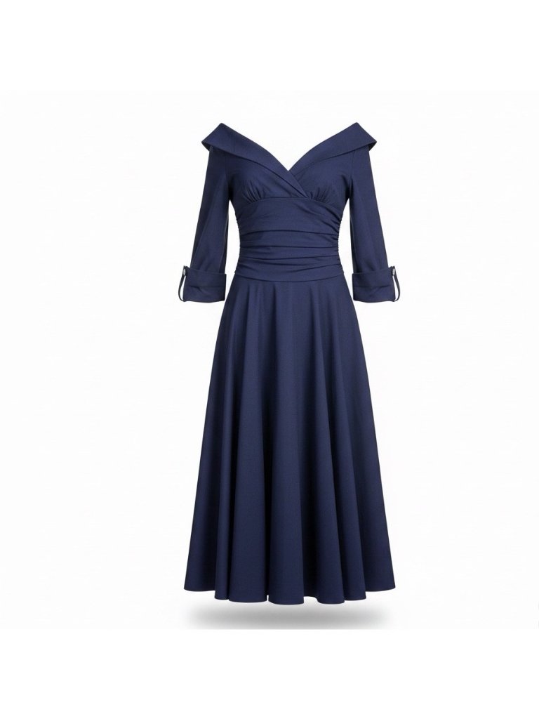 Jessica Howard Womens Navy Midi Fit & Flare Dress Size 12 Tag